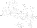 Frame, Battery and Manual PTO Assembly Diagram and Parts List for 13AX61RG848 1A019H10001-1A309H19999 - 2009 Toro Lawn Tractor
