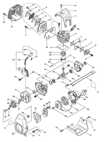Engine Assembly Diagram and Parts List for 53011 890001 - 895000 Toro Trimmer