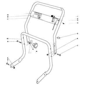 Handle Assembly Diagram and Parts List for 62933 4000001 - 4999999 Toro Leaf Blower / Vacuum