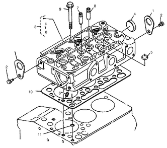 Cylinder Head Assembly Diagram and Parts List for 22302 990001 - 999999 Toro Lawn Tractor Accessories