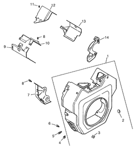 Blower Housing And Baffles Diagram and Parts List for 74187 (200000001-200000500)(2000) Toro Lawn Mower