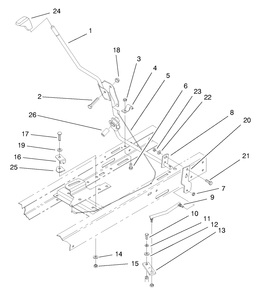 Shift Assembly Diagram and Parts List for 71189 8900001 - 8999999 Toro Lawn Tractor