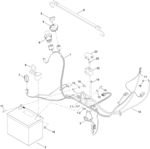 Electrical Assembly Diagram and Parts List for 75746 412517454 - 412689999 Toro Lawn Tractor