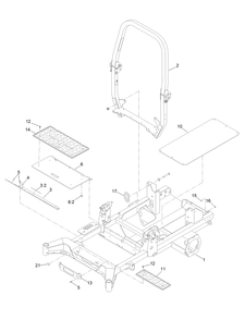 Main Frame Assembly Diagram and Parts List for 18752 400000000 - 414889586 Toro Lawn Tractor