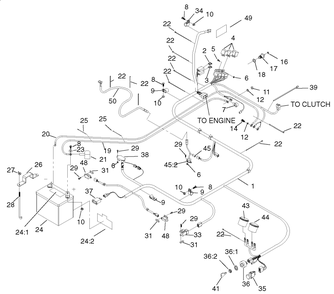 Electrical System Assembly Diagram and Parts List for 74213 (220000001-220999999)(2002) Toro Lawn Mower
