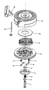 Rewind Starter No. 590621 Diagram and Parts List for 20587 0000001 - 0999999 Toro Lawn Mower
