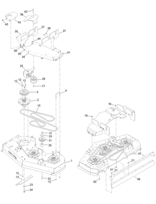 Deck Assembly Diagram and Parts List for 74542TE 400000000-999999999 Toro Lawn Mower