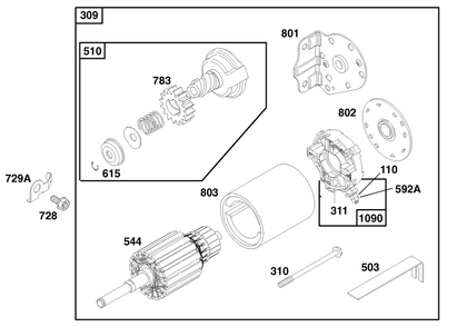 Engine Briggs & Stratton Model 195707-0421-El Diagram and Parts List for 70041 8900001 - 8999999 Toro Lawn Tractor