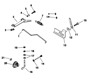 Governor Diagram and Parts List for 30718 3900001 - 3999999 Toro Lawn Tractor