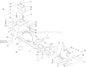 Frame and Battery Assembly Diagram and Parts List for 14AP80RP744 1A136H30000 - 2006 Toro Lawn Tractor