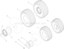 Front and Rear Wheel Assembly Diagram and Parts List for 14AQ81RP544 1A136H30000 - 2006 Toro Lawn Tractor