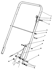 Handle Assembly Diagram and Parts List for 22525 8000001 - 8999999 Toro Lawn Mower