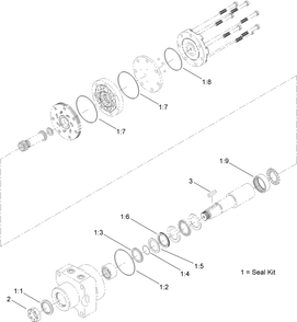 Part Location Diagram of 127-5568 Toro Seal Kit