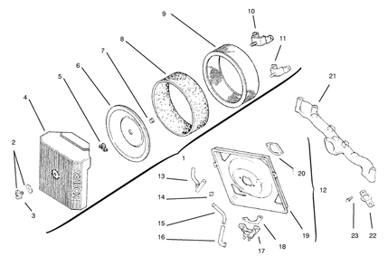 Air Intake/Filtration Diagram and Parts List for 72110 8900600 - 8999999 Toro Lawn Tractor
