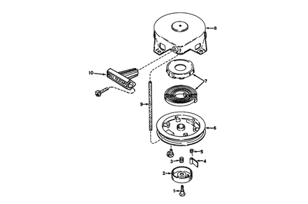 Recoil Starter No. 590537 Diagram and Parts List for 38175 1000001 - 1999999 Toro Snow Blower