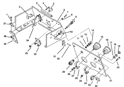 Control Panel Diagram and Parts List for 73380 4900001 - 4999999 Toro Lawn Tractor