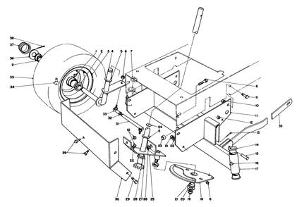 Front Axle Assembly Diagram and Parts List for 56155 3000001 - 3999999 Toro Lawn Tractor