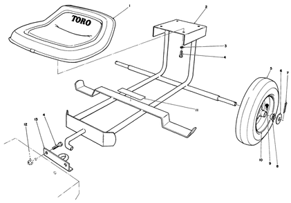 Sulky Kit Model No. 30122 (Optional) Diagram and Parts List for 30115 9000001 - 9999999 Toro Lawn Tractor Accessories