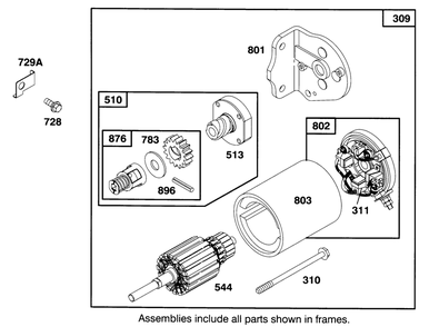 Engine Briggs & Stratton Model 283707-0156-01 Diagram and Parts List for 71200 5900001 - 5910000 Toro Lawn Tractor