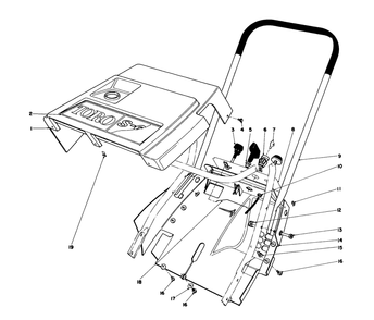 Shroud & Handle Assembly Diagram and Parts List for 38165 7000001 - 7999999 Toro Snow Blower