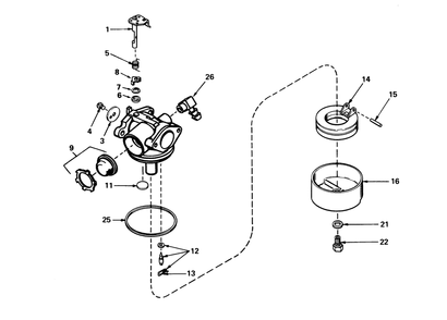 Carburetor No. 632050 Diagram and Parts List for 20790 9000001 - 9999999 Toro Lawn Mower