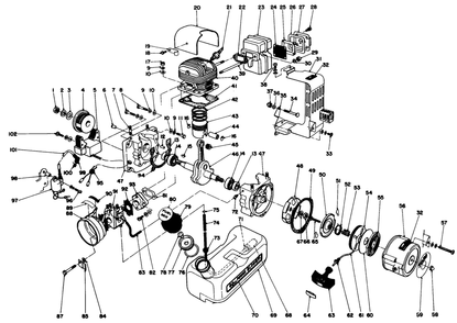 Engine Assembly Diagram and Parts List for 30940 3000001 - 3999999 Toro Leaf Blower / Vacuum