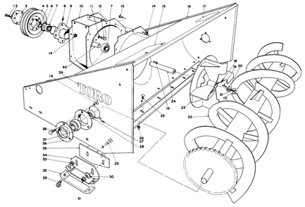 48" Snowthrower Model No. 30570 (Optional) Diagram and Parts List for 30775 300001 - 399999 Toro Lawn Tractor