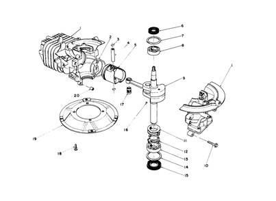 Crankshaft Assembly Diagram and Parts List for 16212 5000001 - 5999999 Toro Lawn Mower