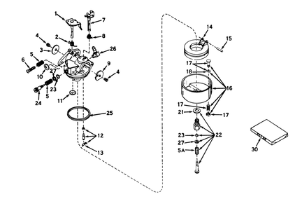 Carburetor No. 631716 (Model No. 56025) Diagram and Parts List for 56025 3000001 - 3999999 Toro Lawn Tractor