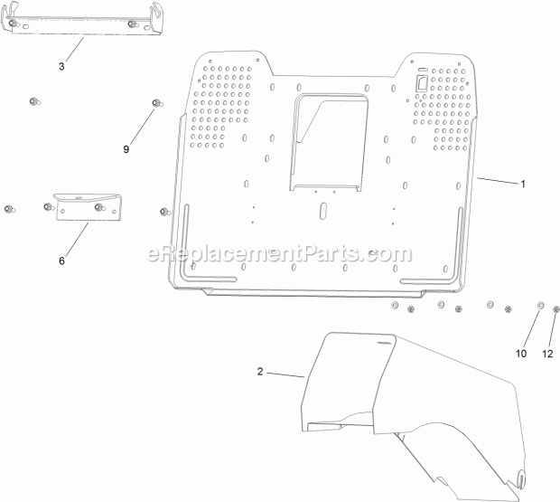 Tunnel And Collector Plate Assembly Diagram and Parts List for 74585 312000001-312999999 Toro Lawn Mower