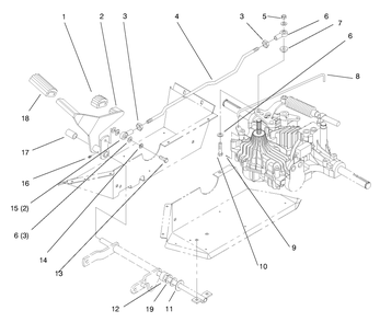 Hydro Control Diagram and Parts List for 72102 8900001 - 8900399 Toro Lawn Tractor