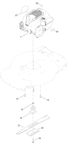 Engine And Blade Assembly Diagram and Parts List for 21774 400000000 - 410999999 Toro Lawn Mower