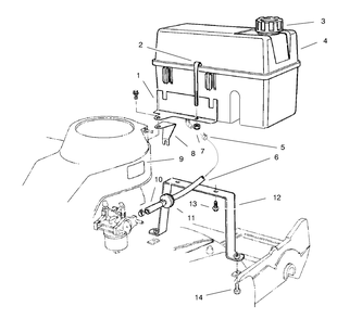 Gas Tank Assembly Diagram and Parts List for 22031 9900001 - 9999999 Toro Lawn Mower