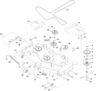 Deck Assembly Diagram and Parts List for 77294TA 400000000 - 414801564 Toro Lawn Tractor