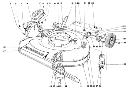 Housing Assembly Model No. 20571 Diagram and Parts List for 19271 2000001 - 2999999 Toro Lawn Mower