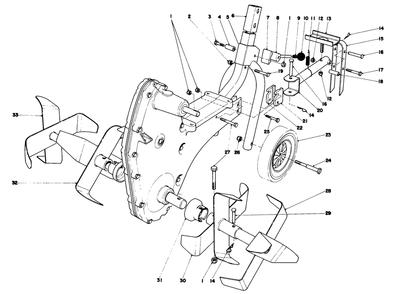 Chain Case And Tine Assembly Model 58336 Diagram and Parts List for 58307 8000001 - 8999999 Toro Tiller