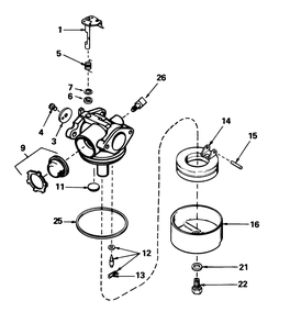 Carburetor No. 632099 Diagram and Parts List for 20632 9000001 - 9999999 Toro Lawn Mower