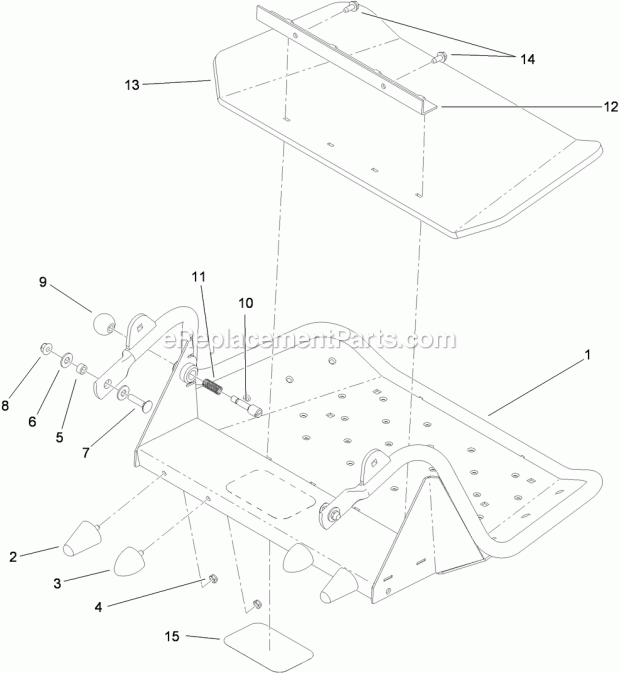 Platform Assembly No. 117-9640 Diagram and Parts List for 74551 310000001-310999999 Toro Lawn Mower