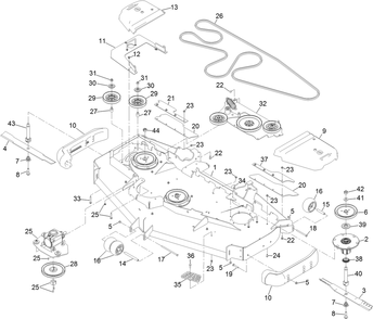 Deck Assembly Diagram and Parts List for 72074 414000000 - 999999999 Toro Lawn Tractor
