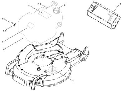 Engine And Throttle Assembly Diagram and Parts List for 105-1293  Toro Lawn Mower