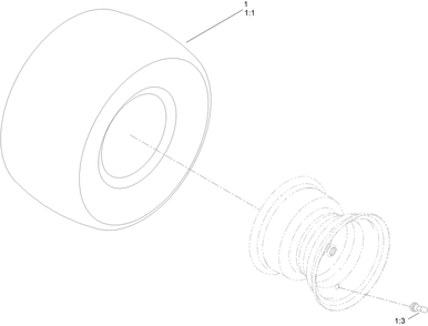 Rear Tire Assembly Diagram and Parts List for 74696 400000000 - 999999999 Toro Lawn Tractor