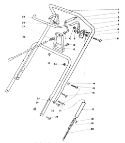 Handle Assembly Diagram and Parts List for 38180 9000001 - 9999999 Toro Snow Blower
