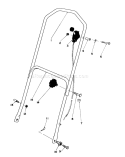 Handle Assembly Diagram and Parts List for 16165C 6000001-6999999 - 1986 Toro Lawn Mower