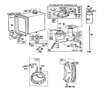 Engine 252416 Type No. 0190-01 (11 H.P. Snowthrower Model 38160)briggs & Stratton Diagram and Parts List for 38160 1000001 - 1999999 Toro Snow Blower