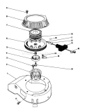 Recoil Assembly Diagram and Parts List for 16212CG 9000001-9999999 - 1989 Toro Lawn Mower