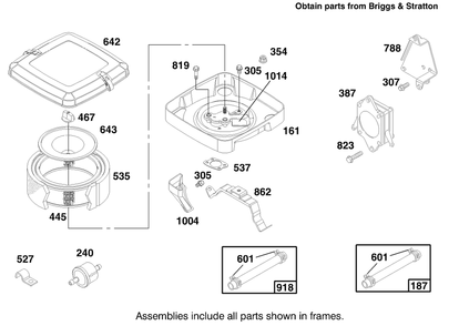 Engine Briggs & Stratton Model 303776-1188-A1 Diagram and Parts List for 30182 890001 - 899999 Toro Lawn Tractor Accessories