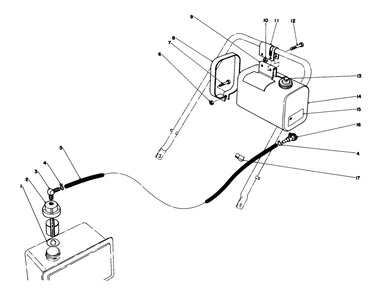 Remote Fuel Tank Kit No. 28-5590 (Optional) Diagram and Parts List for 23307 8000001 - 8999999 Toro Lawn Mower