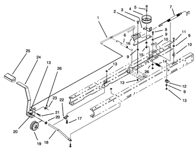 Clutch Assembly Diagram and Parts List for 71184 5900001 - 5910000 Toro Lawn Tractor