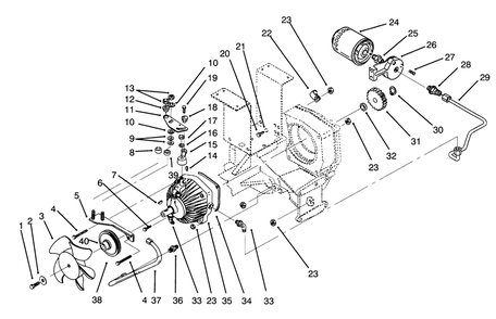 Hydrostatic Transmission Diagram and Parts List for 73401 4900001 - 4999999 Toro Lawn Tractor