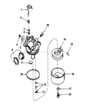 Carburetor Assembly Diagram and Parts List for 16575C 8000001-8999999 - 1988 Toro Lawn Mower